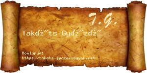 Takáts Győző névjegykártya